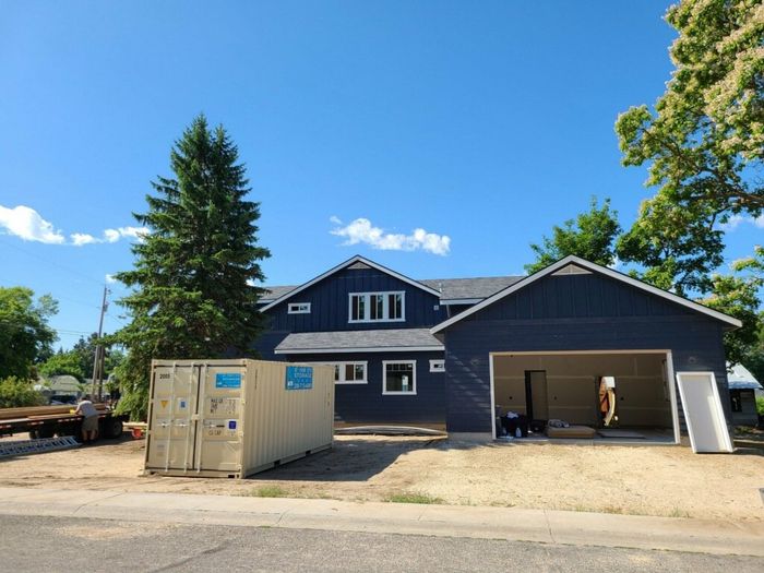 Newly built house with container