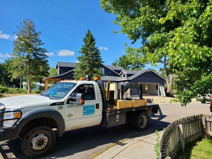 Moving service truck residential area